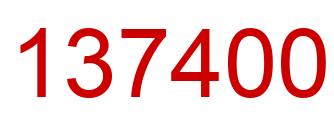 Número 137400 imagen rojo