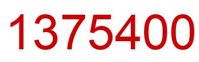 Number 1375400 red image