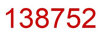 Number 138752 red image