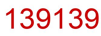 Number 139139 red image