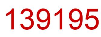 Number 139195 red image