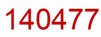 Number 140477 red image
