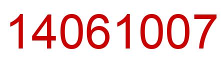 Number 14061007 red image