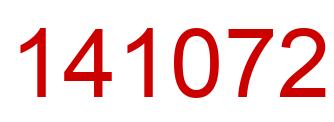 Number 141072 red image