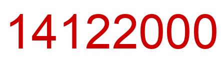 Number 14122000 red image