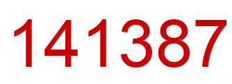 Number 141387 red image