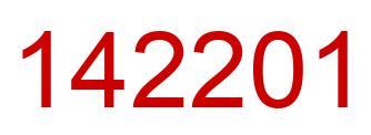 Number 142201 red image