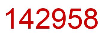 Number 142958 red image
