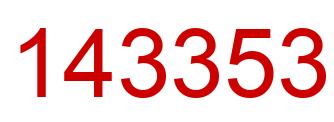 Number 143353 red image