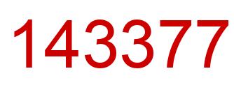 Number 143377 red image