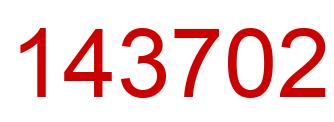 Number 143702 red image