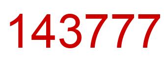 Number 143777 red image
