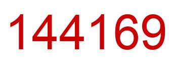 Number 144169 red image