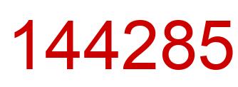 Number 144285 red image