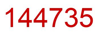 Number 144735 red image