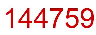 Number 144759 red image