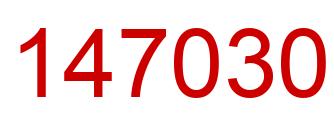 Number 147030 red image