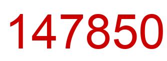 Number 147850 red image