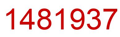 Number 1481937 red image