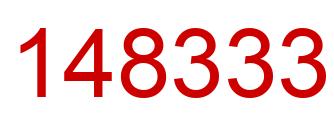 Number 148333 red image