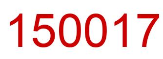 Number 150017 red image