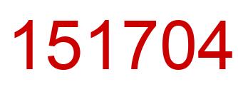 Number 151704 red image