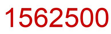 Number 1562500 red image