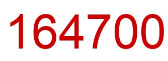 Número 164700 imagen rojo