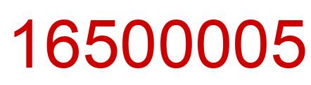 Number 16500005 red image