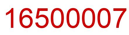 Number 16500007 red image