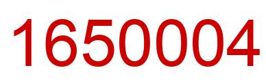 Number 1650004 red image