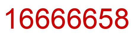 Number 16666658 red image