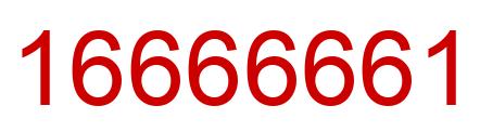Number 16666661 red image