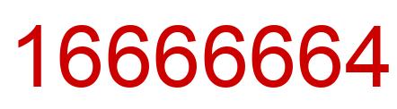 Number 16666664 red image