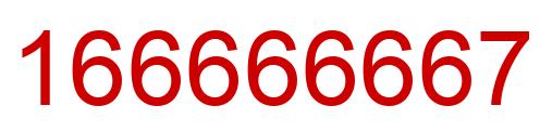Number 166666667 red image
