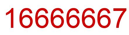 Number 16666667 red image
