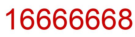Number 16666668 red image