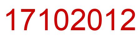 Number 17102012 red image
