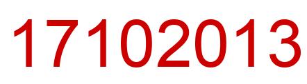 Number 17102013 red image