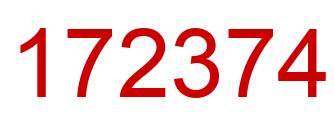 Number 172374 red image