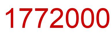 Number 1772000 red image