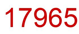 Number 17965 red image
