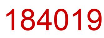 Number 184019 red image