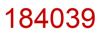Number 184039 red image