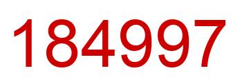 Number 184997 red image