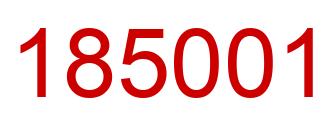 Number 185001 red image