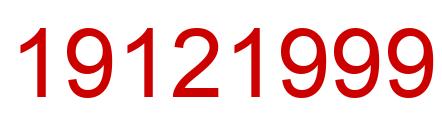 Number 19121999 red image