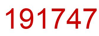 Número 191747 imagen rojo