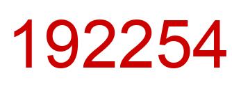 Number 192254 red image