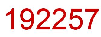 Number 192257 red image